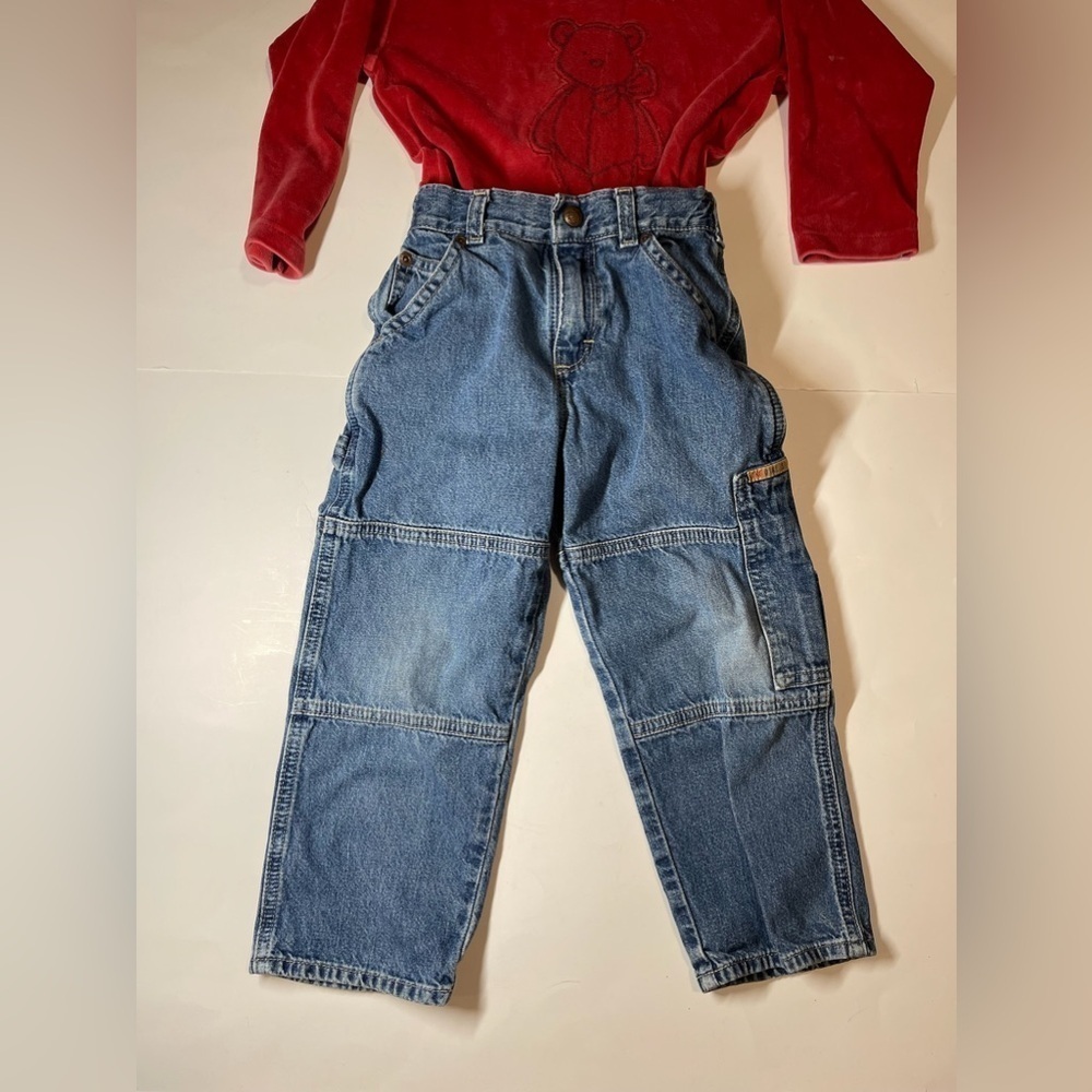 Kids outfit jeans and teddy shirt size 4 petit bateau / Oshkosh - Picture 2 of 5
